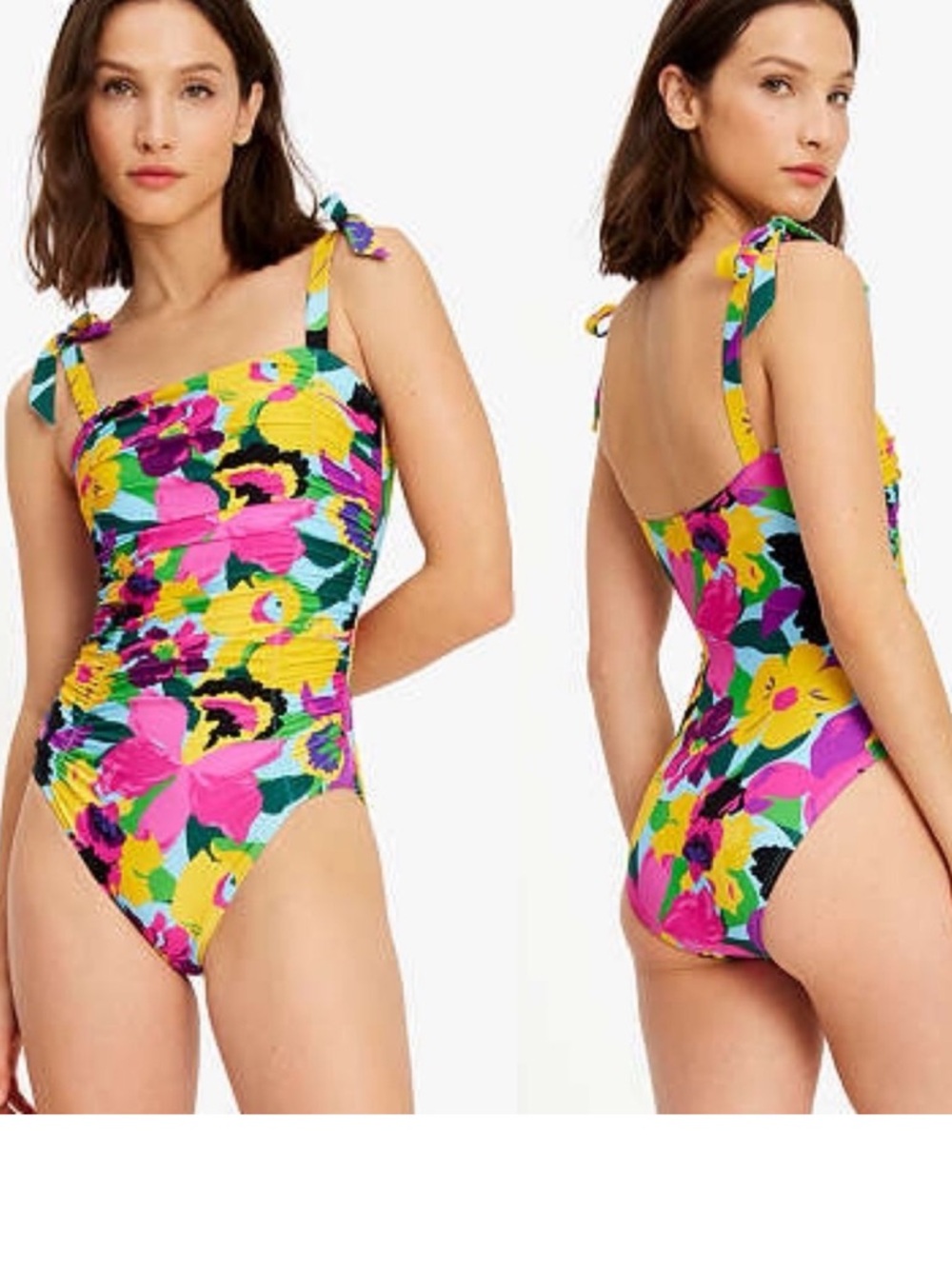 kate spade EUC ,Floral One-Piece Swimsuit in Pink, Yellow, Green, Blue, & Navy